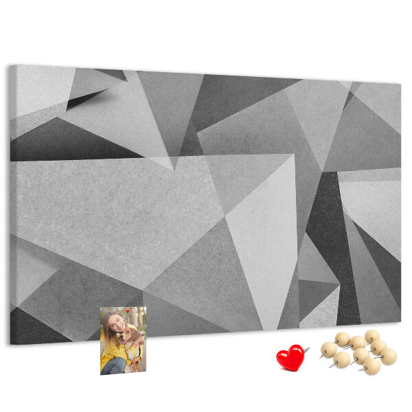 Nástenka Abstraktné sivé a čierne geometrické tvary