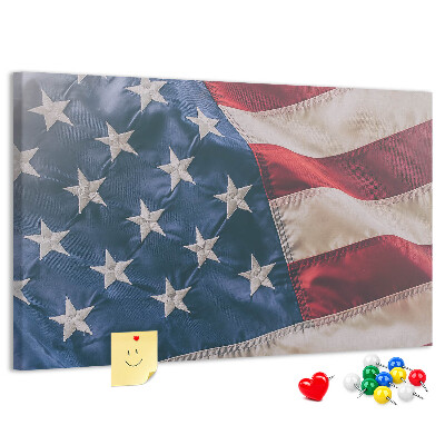 Korková nástenka na stenu Americká vlajka s výraznými hviezdami.