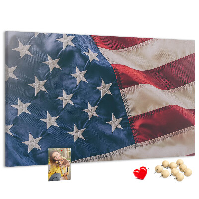 Korková nástenka na stenu Americká vlajka s výraznými hviezdami.