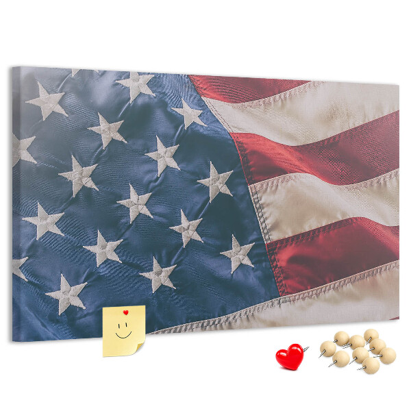 Korková nástenka na stenu Americká vlajka s výraznými hviezdami.
