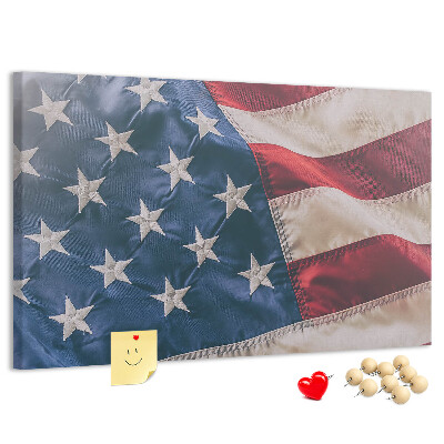 Korková nástenka na stenu Americká vlajka s výraznými hviezdami.