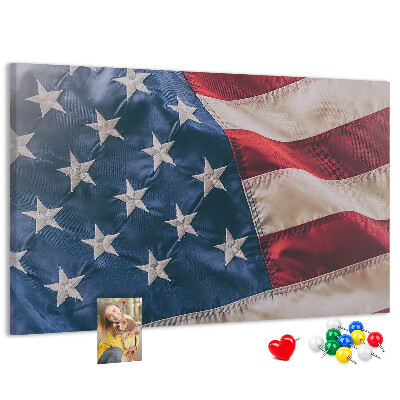 Korková nástenka na stenu Americká vlajka s výraznými hviezdami.