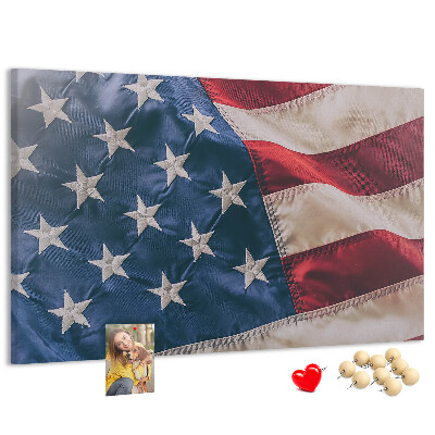 Korková nástenka na stenu Americká vlajka s výraznými hviezdami.