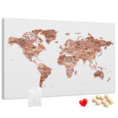 Nástenka Mapa sveta v štýle tehál