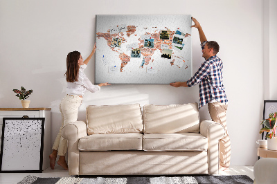 Nástenka Mapa sveta v štýle tehál