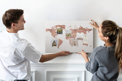 Nástenka Mapa sveta v štýle tehál