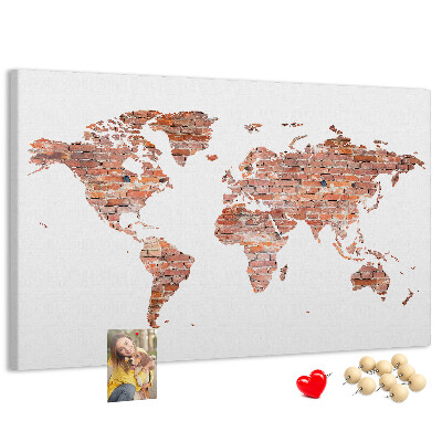 Nástenka Mapa sveta v štýle tehál