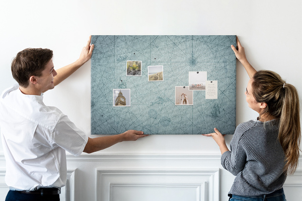 Korková tabuľa Staroveká mapa s geometrickými vzormi
