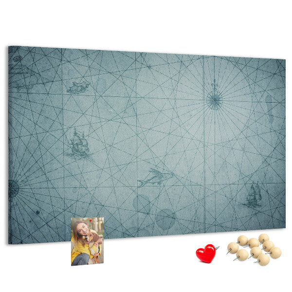 Korková tabuľa Staroveká mapa s geometrickými vzormi