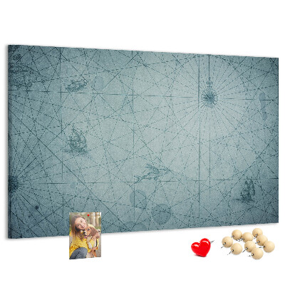 Korková tabuľa Staroveká mapa s geometrickými vzormi