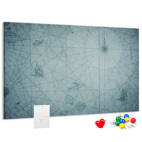 Korková tabuľa Staroveká mapa s geometrickými vzormi