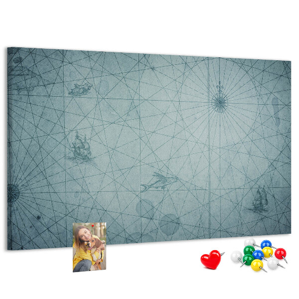 Korková tabuľa Staroveká mapa s geometrickými vzormi
