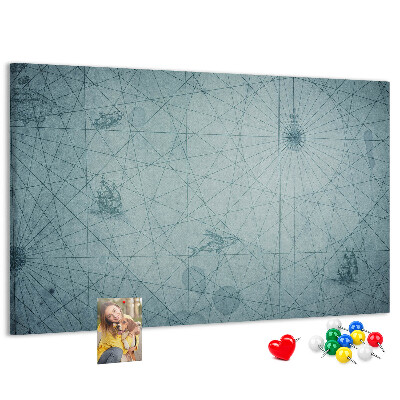 Korková tabuľa Staroveká mapa s geometrickými vzormi