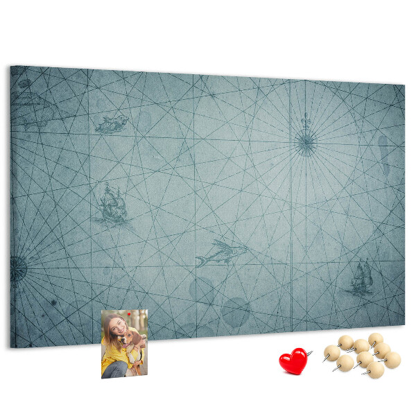 Korková tabuľa Staroveká mapa s geometrickými vzormi