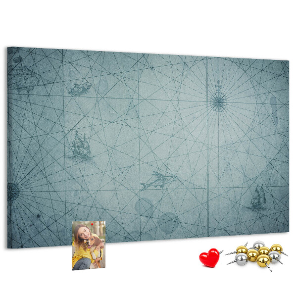 Korková tabuľa Staroveká mapa s geometrickými vzormi
