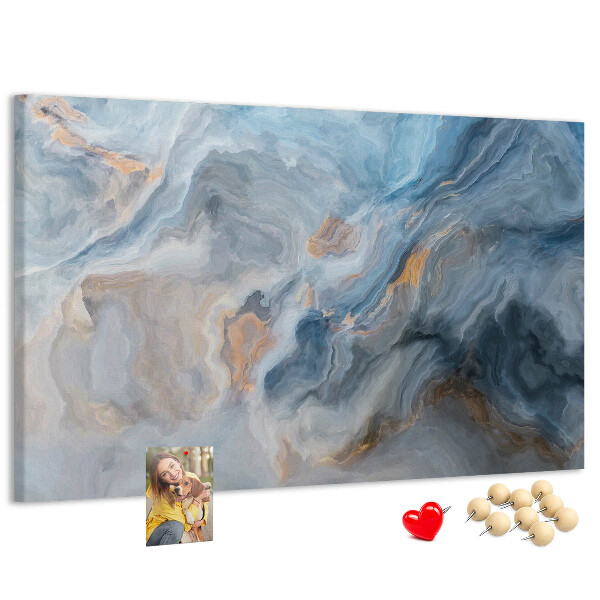 Korková nástenka na stenu Abstraktný vzor v odtieňoch modrej