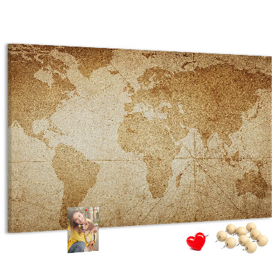 Nástenka Mapa starovekého sveta na hnedom pozadí