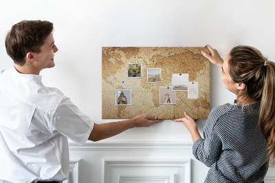 Nástenka Mapa starovekého sveta na hnedom pozadí