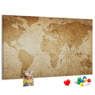 Nástenka Mapa starovekého sveta na hnedom pozadí