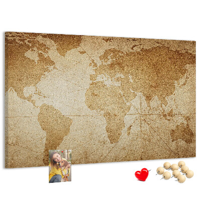 Nástenka Mapa starovekého sveta na hnedom pozadí