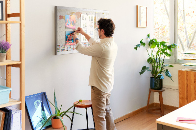 Korková nástenka na stenu Mapa sveta s farebnými vlajkami krajín