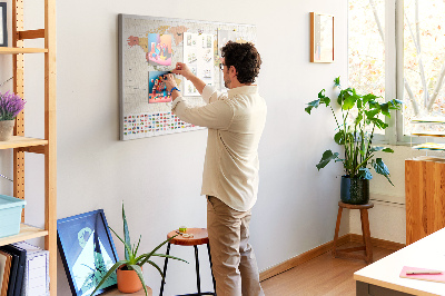 Korková nástenka na stenu Mapa sveta s farebnými vlajkami krajín