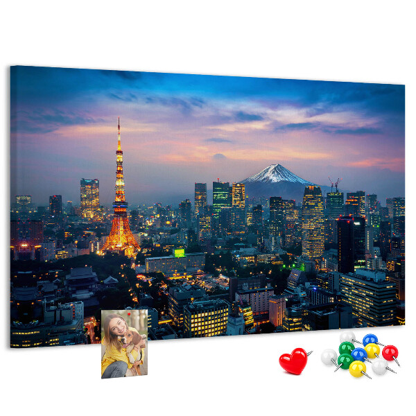 Nástenka Západ slnka nad Tokiom a Fudži
