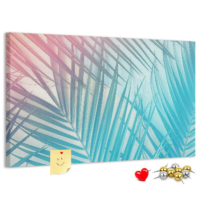 Nástenka Tropické listy na pastelovom pozadí