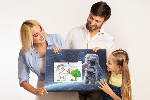 Korková tabuľa Astronaut vo vesmíre