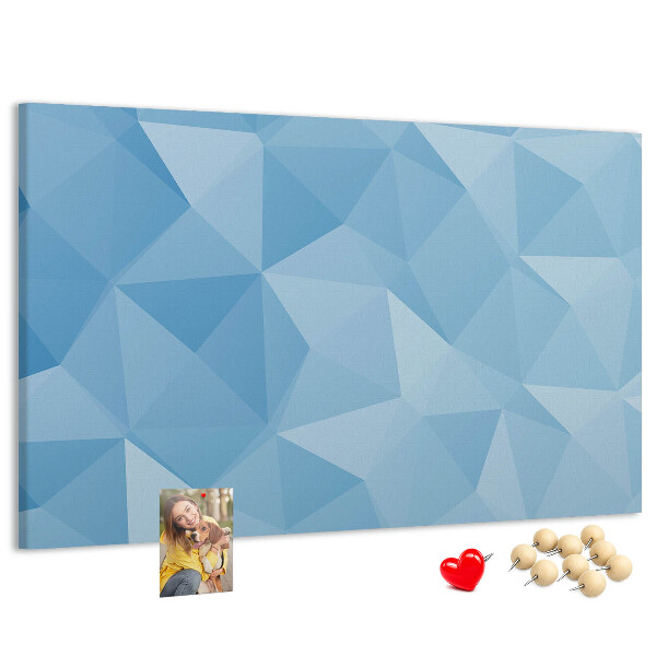 Nástenka Geometrické modré trojuholníky v odtieňoch