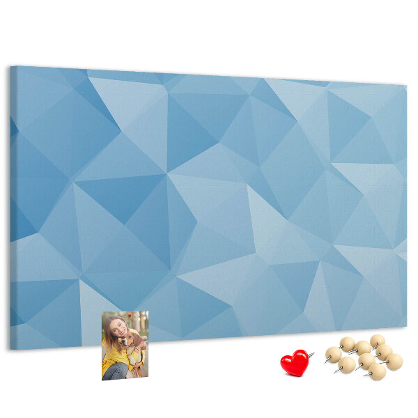 Nástenka Geometrické modré trojuholníky v odtieňoch