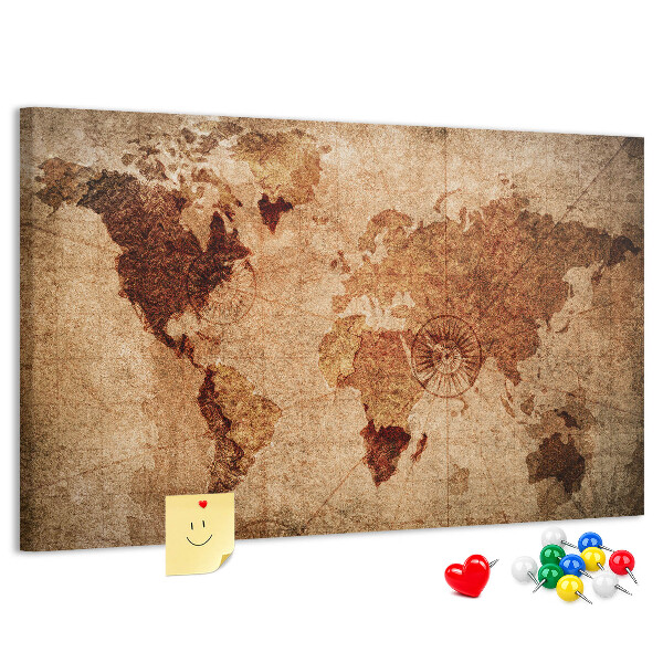 Korková tabuľa Mapa starovekého sveta v teplých tónoch