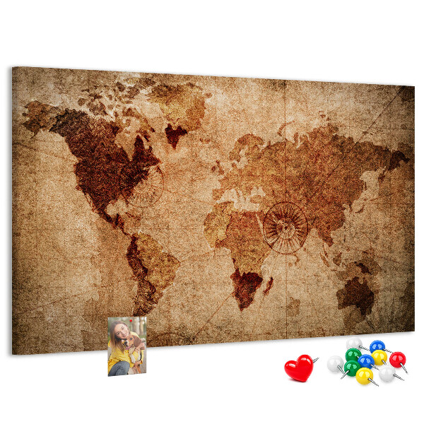 Korková tabuľa Mapa starovekého sveta v teplých tónoch