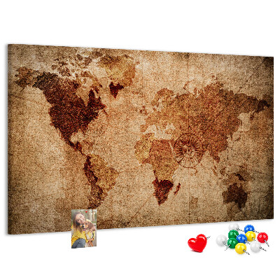 Korková tabuľa Mapa starovekého sveta v teplých tónoch