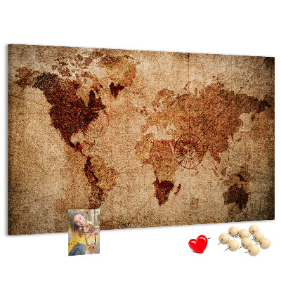Korková tabuľa Mapa starovekého sveta v teplých tónoch