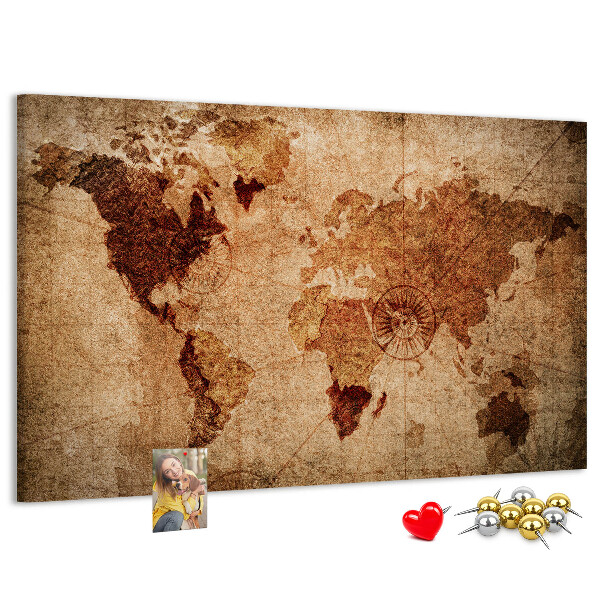 Korková tabuľa Mapa starovekého sveta v teplých tónoch