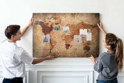 Korková tabuľa Mapa starovekého sveta v teplých tónoch