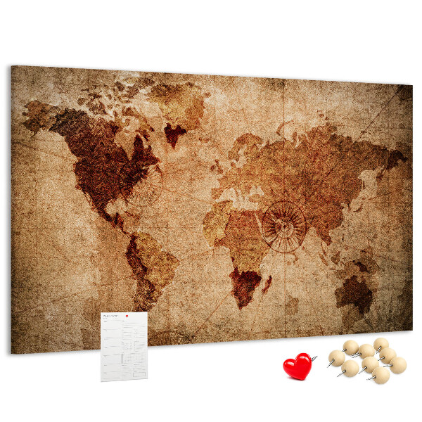 Korková tabuľa Mapa starovekého sveta v teplých tónoch