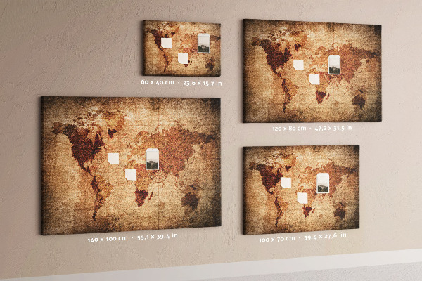 Korková tabuľa Mapa starovekého sveta v teplých tónoch