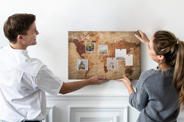 Korková tabuľa Mapa starovekého sveta v teplých tónoch