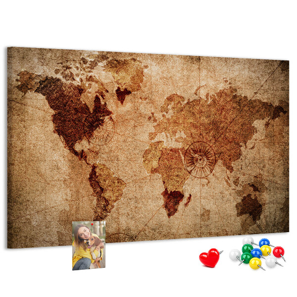 Korková tabuľa Mapa starovekého sveta v teplých tónoch