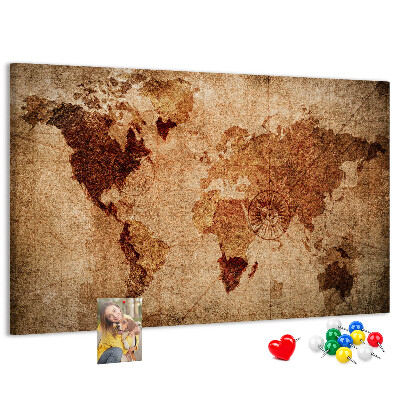 Korková tabuľa Mapa starovekého sveta v teplých tónoch