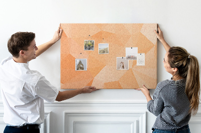 Nástenka Geometrické odtiene oranžovej v trojuholníkoch