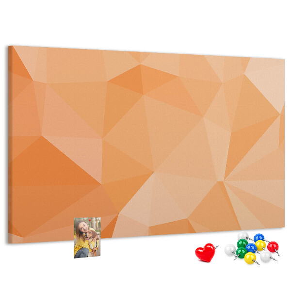 Nástenka Geometrické odtiene oranžovej v trojuholníkoch
