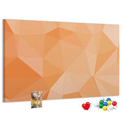 Nástenka Geometrické odtiene oranžovej v trojuholníkoch