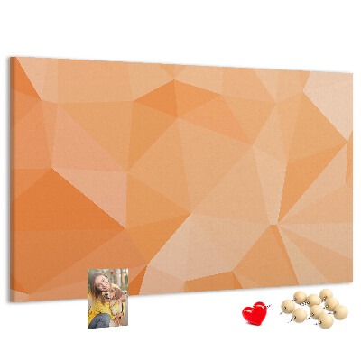 Nástenka Geometrické odtiene oranžovej v trojuholníkoch