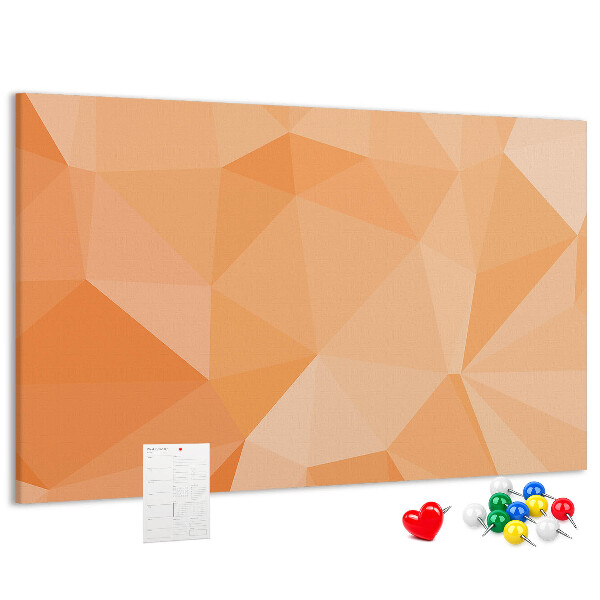 Nástenka Geometrické odtiene oranžovej v trojuholníkoch