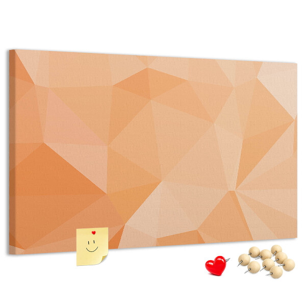 Nástenka Geometrické odtiene oranžovej v trojuholníkoch
