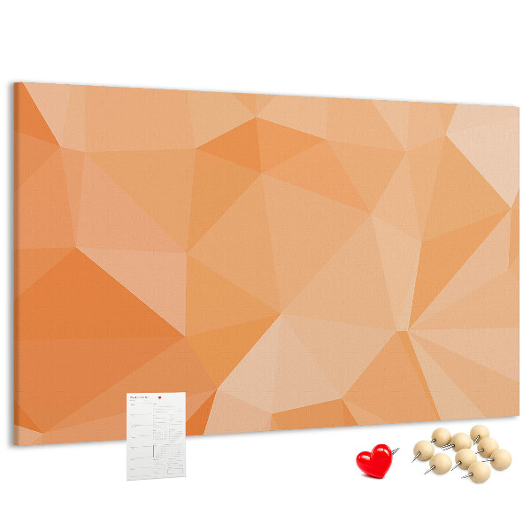 Nástenka Geometrické odtiene oranžovej v trojuholníkoch