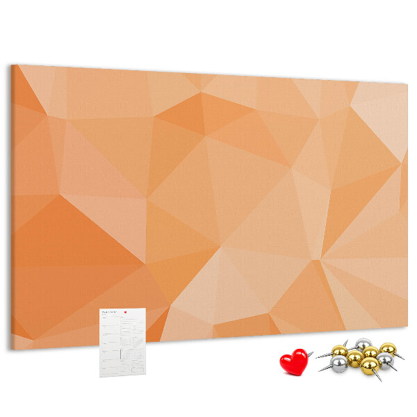 Nástenka Geometrické odtiene oranžovej v trojuholníkoch